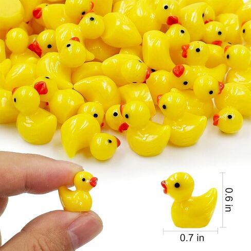 بط صغير من الراتنج - 100 قطعة من تماثيل البط الصغيرة، أشكال البط الصغيرة السائبة، زخارف للحديقة الخيالية، الطحلب الصغير، المناظر الطبيعية، حوض السمك، بيت الدمى، حرفة يدوية لتزيين المنزل in Kuwait