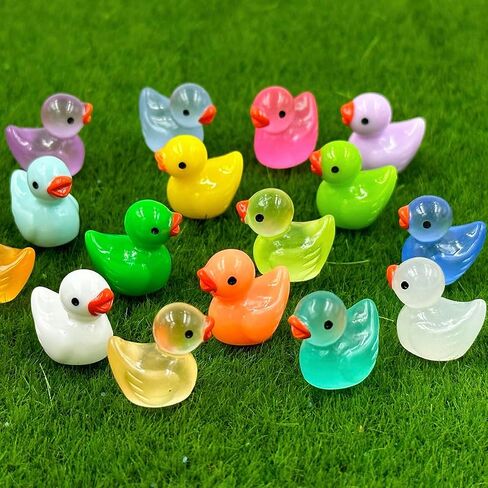 Mini Resin Ducks - 100Pcs Tiny Duck Figurines Small Ducks Bulk Miniature Duck Figures Ornaments for Fairy Garden Miniature Moss Landscape Aquarium Potted Dollhouse DIY Craft Home Decoration in Saudi Arabia