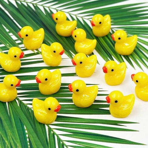 بط صغير من الراتنج - 100 قطعة من تماثيل البط الصغيرة، أشكال البط الصغيرة السائبة، زخارف للحديقة الخيالية، الطحلب الصغير، المناظر الطبيعية، حوض السمك، بيت الدمى، حرفة يدوية لتزيين المنزل in Kuwait