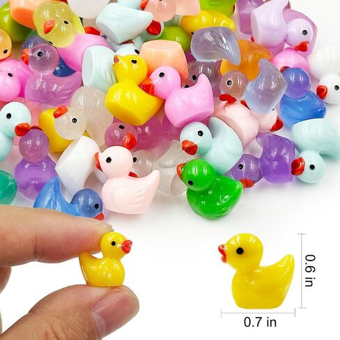 Mini Resin Ducks - 100Pcs Tiny Duck Figurines Small Ducks Bulk Miniature Duck Figures Ornaments for Fairy Garden Miniature Moss Landscape Aquarium Potted Dollhouse DIY Craft Home Decoration in Saudi Arabia