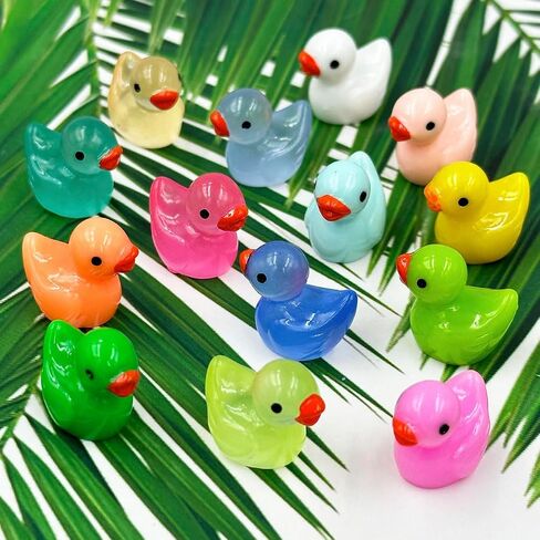 Mini Resin Ducks - 100Pcs Tiny Duck Figurines Small Ducks Bulk Miniature Duck Figures Ornaments for Fairy Garden Miniature Moss Landscape Aquarium Potted Dollhouse DIY Craft Home Decoration in Saudi Arabia