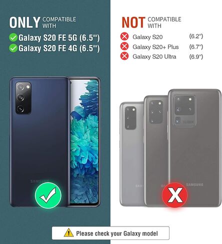 OCASE Compatible with Samsung Galaxy S20 FE 5G Case with Card Holders, PU Leather Flip Wallet Case [TPU Inner Case][Stand][Tempered Glass Screen Protector] Protective Phone Cover 6.5 Inch (Black) in Saudi Arabia