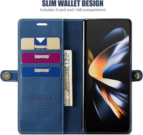 Samsung Galaxy Z Fold 3 Case with S Pen Holder,Galaxy Z Fold 3 Wallet Case with Card Holder RFID Blocking Kickstand Magnetic,Leather Flip Case Wallet for Samsung Galaxy Z Fold 3 5G(2021) (Black) in Saudi Arabia