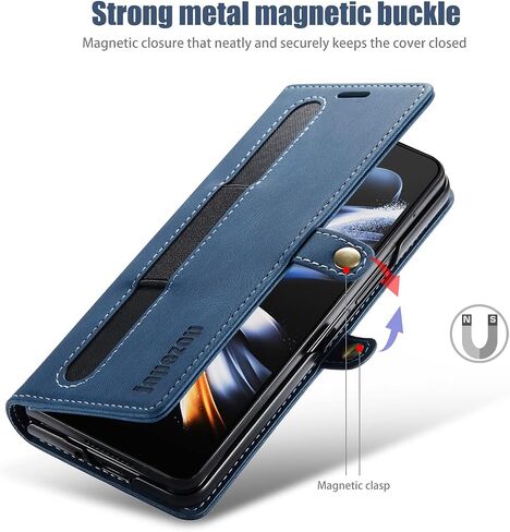 Samsung Galaxy Z Fold 3 Case with S Pen Holder,Galaxy Z Fold 3 Wallet Case with Card Holder RFID Blocking Kickstand Magnetic,Leather Flip Case Wallet for Samsung Galaxy Z Fold 3 5G(2021) (Black) in Saudi Arabia