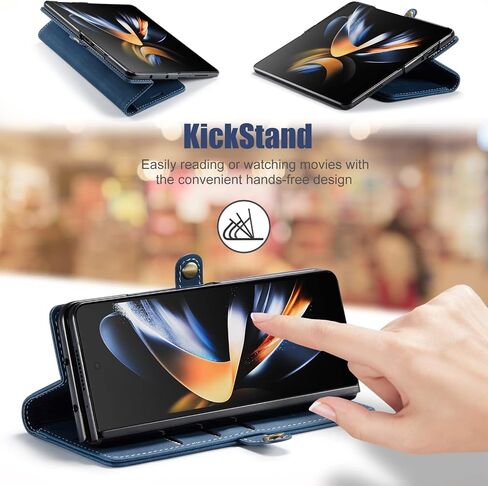 Samsung Galaxy Z Fold 3 Case with S Pen Holder,Galaxy Z Fold 3 Wallet Case with Card Holder RFID Blocking Kickstand Magnetic,Leather Flip Case Wallet for Samsung Galaxy Z Fold 3 5G(2021) (Black) in Saudi Arabia