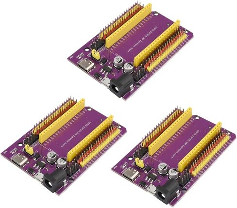 HiLetgo 3pcs ESP32 ESP32S 38 Pin Expansion Board ESP32-DevKitC-32 ESP-WROOM-32 CP2102 Expansion Shield Board Micro USB & USB C/TYPE-C Dual USB WiFi Bluetooth Dual Core Expansion Board in Saudi Arabia