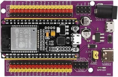 HiLetgo 3pcs ESP32 ESP32S 38 Pin Expansion Board ESP32-DevKitC-32 ESP-WROOM-32 CP2102 Expansion Shield Board Micro USB & USB C/TYPE-C Dual USB WiFi Bluetooth Dual Core Expansion Board in Saudi Arabia