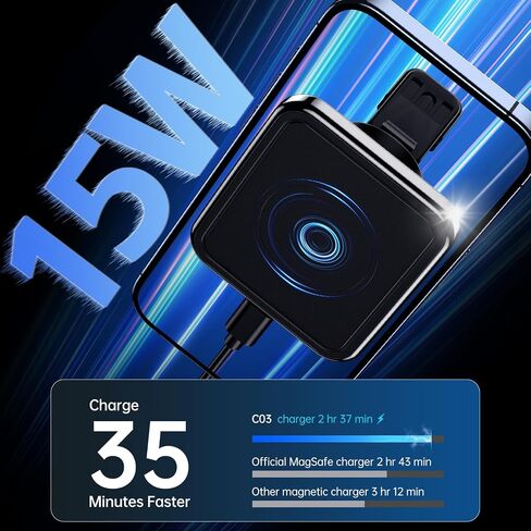 for 15W MagSafe Car Mount Charger,15 W mobile phone holder car with charging function, wireless car charger, for iPhone 15 Pro Max/15 Pro/15 Plus/14/13/12 series,Fast Charging in Saudi Arabia