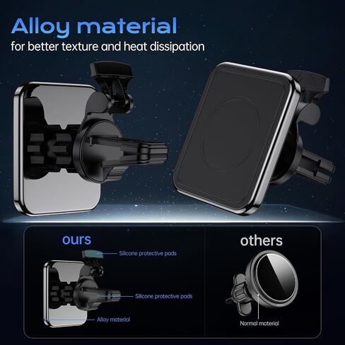 for 15W MagSafe Car Mount Charger,15 W mobile phone holder car with charging function, wireless car charger, for iPhone 15 Pro Max/15 Pro/15 Plus/14/13/12 series,Fast Charging in Saudi Arabia