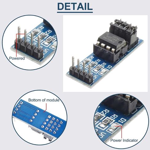 5 قطع وحدة ذاكرة EEPROM AT24C256 رقاقة I2C واجهة تسلسلية وحدة ذاكرة تخزين البيانات على متن الطائرة 8P حامل رقاقة مع مؤشر LED على اللوحة لاردوينو in Saudi Arabia
