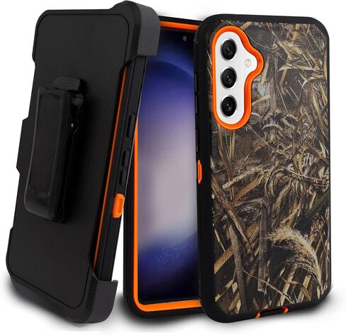 for Samsung Galaxy S23 FE Case, Rugged & and Durable, with Port Protection, Includes Holster Belt Clip Kickstand with Built-in Screen Protector Black in Saudi Arabia