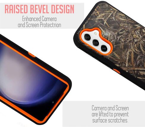 for Samsung Galaxy S23 FE Case, Rugged & and Durable, with Port Protection, Includes Holster Belt Clip Kickstand with Built-in Screen Protector Black in Saudi Arabia
