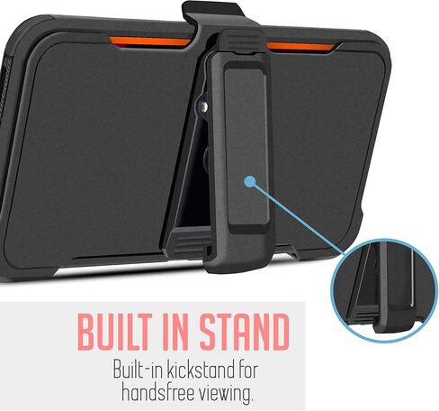 for Samsung Galaxy S23 FE Case, Rugged & and Durable, with Port Protection, Includes Holster Belt Clip Kickstand with Built-in Screen Protector Black in Saudi Arabia