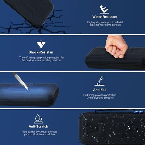 حقيبة حمل 12 في 1 من RCstyle لبوابة Ps مع حافظة جلدية شفافة لبوابة PS5، وواقي شاشة مع 4 مقابض إبهام، وحقيبة يد سفر محمولة ذات هيكل صلب لمجموعة ملحقات بوابة Ps in Kuwait