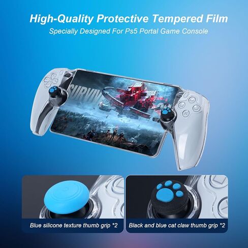 حقيبة حمل 12 في 1 من RCstyle لبوابة Ps مع حافظة جلدية شفافة لبوابة PS5، وواقي شاشة مع 4 مقابض إبهام، وحقيبة يد سفر محمولة ذات هيكل صلب لمجموعة ملحقات بوابة Ps in Kuwait