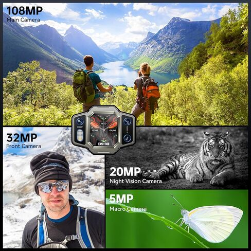 هاتف ذكي متين OUKITEL WP30 Pro 5G غير مقفل - 24 جيجابايت + 512 جيجابايت 6.78 بوصة FHD + ثماني النواة هواتف Android 13، كاميرا أمامية 108 ميجابكسل + 32 ميجابكسل، بطارية 11000 مللي أمبير في الساعة، هاتف خلوي سريع الشحن 120 وات، IP68 مقاوم للماء، NFC in Kuwait