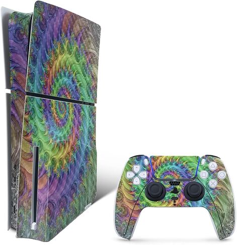 MightySkins Carbon Fiber Skin for PS5 Playstation 5 Slim Digital Edition Bundle - Black Diamond Plate Protective, Durable Textured Carbon Fiber Finish Easy to Apply Made in The USA in Saudi Arabia