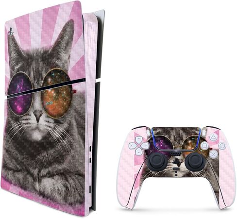 MightySkins Carbon Fiber Skin for PS5 Playstation 5 Slim Digital Edition Bundle - Black Diamond Plate Protective, Durable Textured Carbon Fiber Finish Easy to Apply Made in The USA in Saudi Arabia