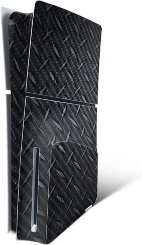 MightySkins Carbon Fiber Skin for PS5 Playstation 5 Slim Digital Edition Bundle - Black Diamond Plate Protective, Durable Textured Carbon Fiber Finish Easy to Apply Made in The USA in Saudi Arabia