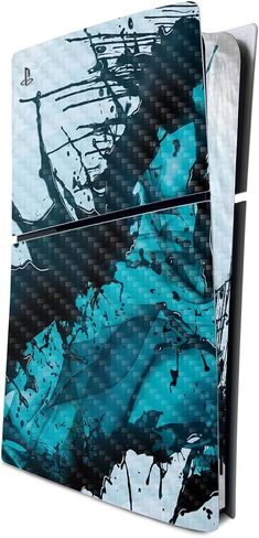 MightySkins Carbon Fiber Skin for PS5 Playstation 5 Slim Digital Edition Bundle - Black Diamond Plate Protective, Durable Textured Carbon Fiber Finish Easy to Apply Made in The USA in Saudi Arabia