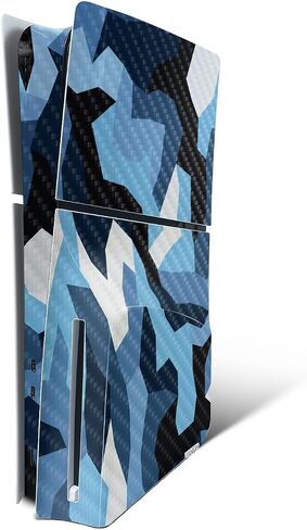 غلاف من ألياف الكربون من MightySkins لجهاز PS5 Playstation 5 Slim Disc Edition - حماية جمجمة ريبر، لمسة نهائية متينة من ألياف الكربون سهلة الاستخدام، صنع في الولايات المتحدة الأمريكية in Saudi Arabia
