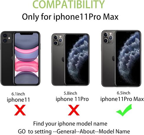 Cavor لهاتف iPhone 11 Pro Max مع حامل للبطاقات، وحافظات iPhone 11 Pro Max للنساء والرجال، وحافظة هاتف iPhone 11 Pro Max مع حامل وحزام، غطاء واقٍ مقاوم للصدمات من جلد النمر - أسود in Kuwait