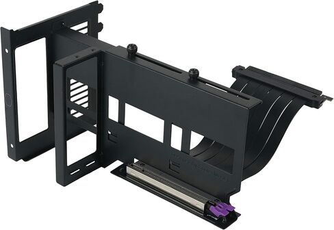 Cooler Master Vertical GPU Holder Kit V3, for E-ATX/ATX/mATX PC Case & PCI-E 4.0 Devices, Adjustable Modular Video Card Support, Thick SGCC Steel Bracket, 165 mm Riser Cable Included - Black in Saudi Arabia