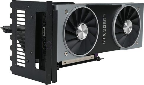 Cooler Master Vertical GPU Holder Kit V3, for E-ATX/ATX/mATX PC Case & PCI-E 4.0 Devices, Adjustable Modular Video Card Support, Thick SGCC Steel Bracket, 165 mm Riser Cable Included - Black in Saudi Arabia