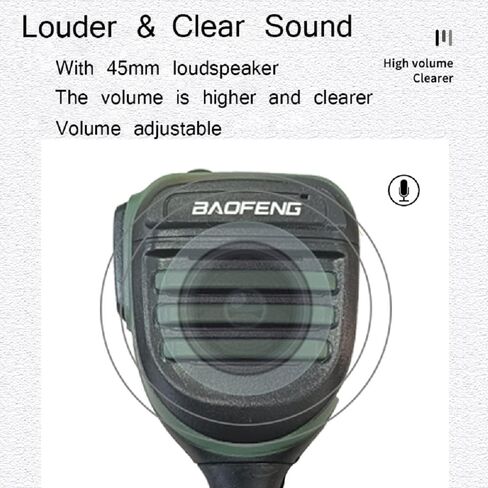BAOFENG UV-5R Microphone Speaker SQ26 SQ27 Handheld Speaker Mic Rainproof Upgrade of The Original BF Mic for GMRS Ham Radio 2Pin K Mic Compatible with UV-82 UV-S9 BF-F8HP in Saudi Arabia