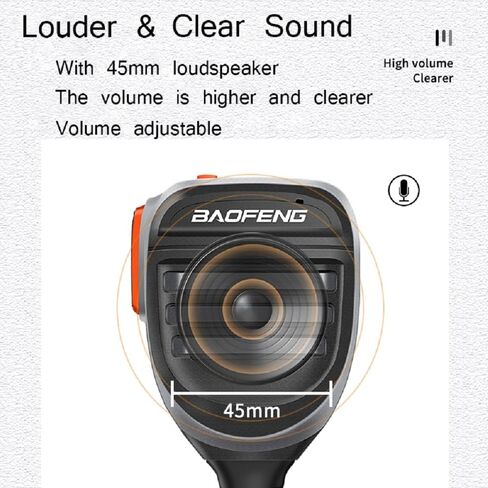 BAOFENG UV-5R Microphone Speaker SQ26 SQ27 Handheld Speaker Mic Rainproof Upgrade of The Original BF Mic for GMRS Ham Radio 2Pin K Mic Compatible with UV-82 UV-S9 BF-F8HP in Saudi Arabia