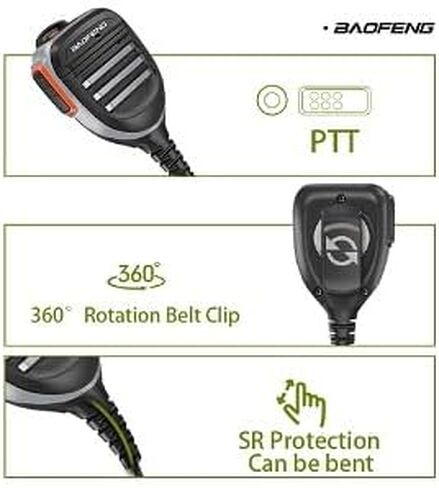 BAOFENG UV-5R Microphone Speaker SQ26 SQ27 Handheld Speaker Mic Rainproof Upgrade of The Original BF Mic for GMRS Ham Radio 2Pin K Mic Compatible with UV-82 UV-S9 BF-F8HP in Saudi Arabia
