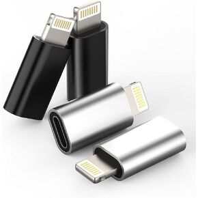 4Pack,USB C Female to Compatible with Lightning Male Adapter type c power charger plug charging cable connector for apple Compatible for iPhone 12 11Pro Max mini X/XR/XS/8/7Plus for Ipad Air converter