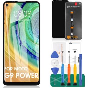 for Moto G9 Power Screen Replacement for Moto G9 Power LCD Screen for Moto G9 Power Display for XT2091-3 XT2091-4 Digitizer Touch Screen Assembly Repair Parts
