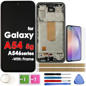 LCD Screen Replacement Touch Display Digitizer Assembly (6.4" with Frame) for Samsung Galaxy A54 5G SM-A546E SM-A546B SM-A546U (No Fingerprint)
