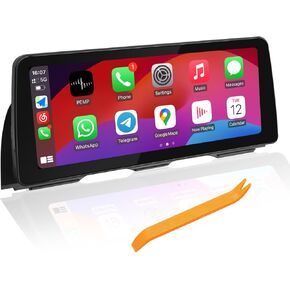 PEMP 12.3" Linux Head Unit for BMW 5 Series F10 F11 NBT (2013-2017) Wireless and Wired CarPlay Android Auto Screen Calls Using The OEM Bluetooth with a Pry Tool.