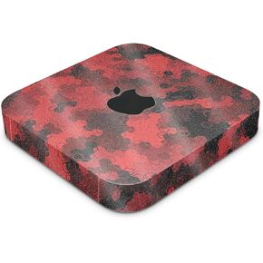 Glossy Glitter Skin Compatible with Apple Mac Mini M2 (2023) - Red Hexa Camo - Premium 3M Vinyl Protective Decal Cover - Easy to Apply | Crafted in The USA by MightySkins
