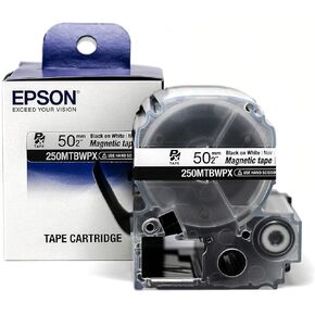 Epson LABELWORKS 250IBWPX PET (Polyester) Tape Cartridge - Black on White Strong Adhesive Standard Industrial Label Maker Tape - 2" (50MM) Wide, 26.2 ft