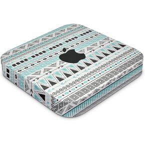 Carbon Fiber Skin Compatible with Apple Mac Mini M2 (2023) - Turquoise Tribal - Premium 3M Vinyl Protective Decal Cover - Easy to Apply | Crafted in The USA by MightySkins