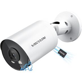 VIKYLIN 8MP Full Color Varifocal PoE IP Camera, Outdoor 4K Bullet Camera with 5X Optical Zoom 2.7~13.5mm Lens,Human/Vehicle Detection, Smart Dual Light, Bulit-in Mic, MicroSD(256GB), IP67