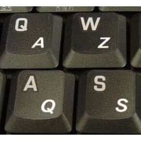 French (Azerty) Stickers for Keyboard Transparent White Letters for Any Pc Computer Laptop Desktop Keyboards