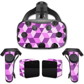 MightySkins Skin Compatible with HTC Vive wrap Cover Sticker Skins Pink Geo Tile