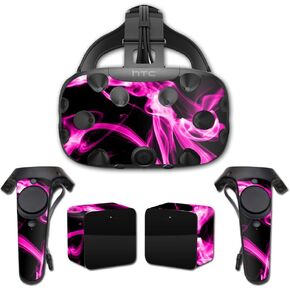 MightySkins Skin Compatible with HTC Vive Full Coverage - Pink Flames | Protective, Durable, and Unique Vinyl Decal wrap Cover | Easy to Apply, Remove, and Change Styles | Made in The USA