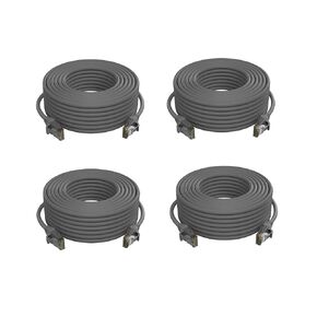TIGERSECU Cat5e Ethernet Cable, 60-Feet, 1000 Mbps High Speed Cable, 100 MHz Bandwidth, LAN Network Cord, with RJ45 Connectors, Weatherproof UV Resistant, Grey (4-Pack)