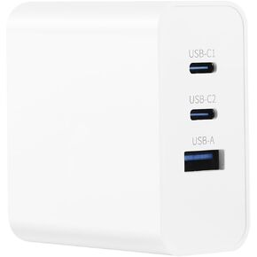 65W USB C Gan PD Fast Charger,Type C Foldable Adapter with 3-Port Fast Wall Charger, Compatible for All Laptop/MacBook/iPhone 14 Pro Max/14 Plus/13/iPad Pro/Switch/Galaxy S22/S21