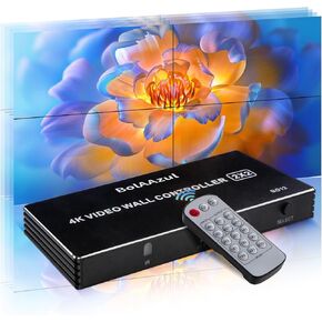 وحدة تحكم حائط الفيديو 2x2 4K، معالج حائط فيديو HDMI مع شاشة دوران 180 درجة 1080P، 1x1، 1x2، 1x3، 1x4، 2x2، 4x1، 3x1، 2x1 شاشة صور فيديو متعددة in Kuwait