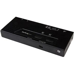 StarTech.com 2x2 HDMI Matrix Switcher - 4K UltraHD HDMI Switch with Fast Switching, Auto-Sensing and Serial Control (VS222HD4K),Black