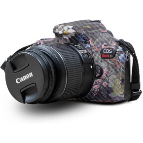 Carbon Fiber Skin Compatible with Canon EOS Rebel T7 Camera - Black Camo - Premium 3M Vinyl Protective Wrap Decal Cover - Easy to Apply | Crafted in The USA by MightySkins