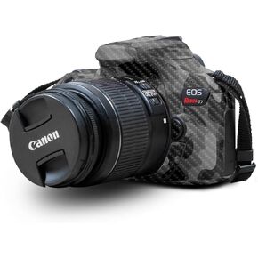 Carbon Fiber Skin Compatible with Canon EOS Rebel T7 Camera - Black Camo - Premium 3M Vinyl Protective Wrap Decal Cover - Easy to Apply | Crafted in The USA by MightySkins