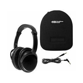 HamiltonBuhl Deluxe Active Noise-Cancelling Headphones with Case, Black