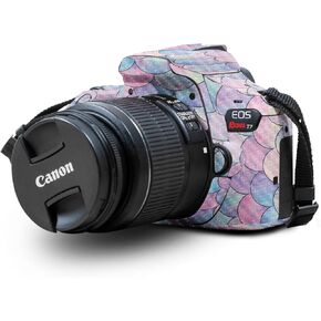 Carbon Fiber Skin Compatible with Canon EOS Rebel T7 Camera - Mermaid Scales - Premium 3M Vinyl Protective Wrap Decal Cover - Easy to Apply | Crafted in The USA by MightySkins